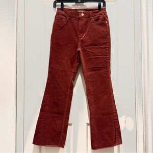 DL1961 Bridget Boot Flare Corduroy Crop Jeans in Terracott